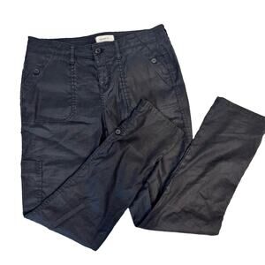 Level 99 Anthropologie Black Pants size 29 8 Linen Stretch Pockets Casual